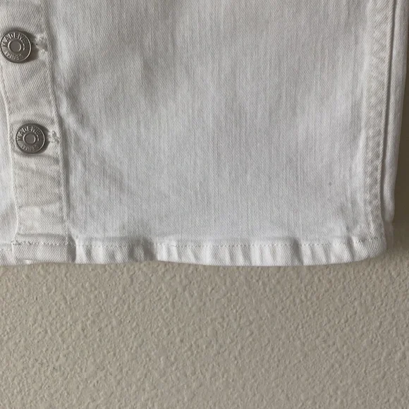 Madewell Women’s  Stretch ButtonFront White Denim Straight Mini Skirt Edition 24 - Picture 8 of 15